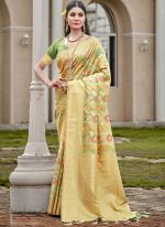 Organza Pista Green Festival Wear Printed Saree